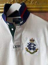 Load image into Gallery viewer, POLO By RALPH LAREN Rugby Shirt White, Navy &amp; Bottle Green Trim