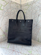 Load image into Gallery viewer, SAINT LAURENT Rive Gauche Logo Calf Leather North South Tote Bag