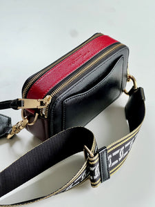MARC JACOBS The Snapshot Camera Bag Black Red Maroon
