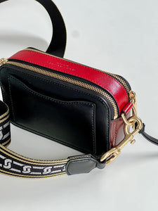 MARC JACOBS The Snapshot Camera Bag Black Red Maroon