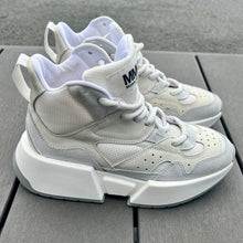 Load image into Gallery viewer, MM6 Maison Margiela White and Grey Flare Runner High-Top Sneakers