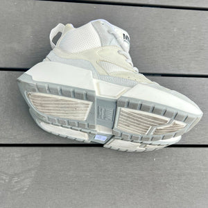 MM6 Maison Margiela White and Grey Flare Runner High-Top Sneakers