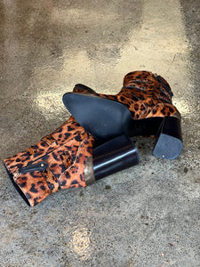 CAMILLA Heel Buckle Boot Fire At Night Leopard Print