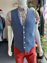 Load image into Gallery viewer, CUTLER Blue &amp; White stripe Waistcoat